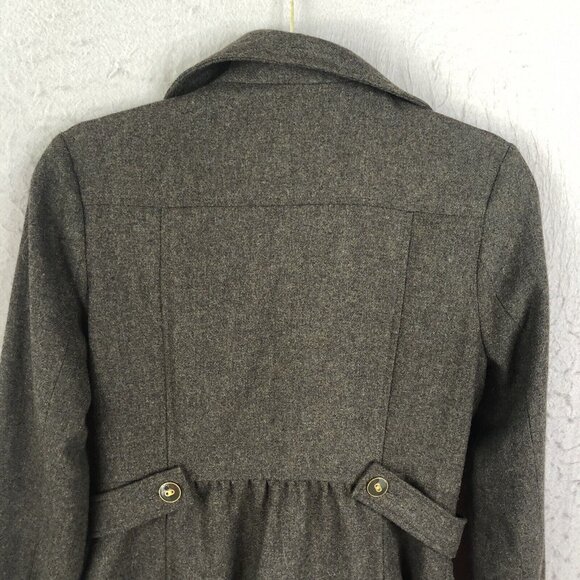 Anthropologie Tabitha Jacket Womens 6 Grey Wool Blend Ruffles Whimsigoth - Picture 15 of 16